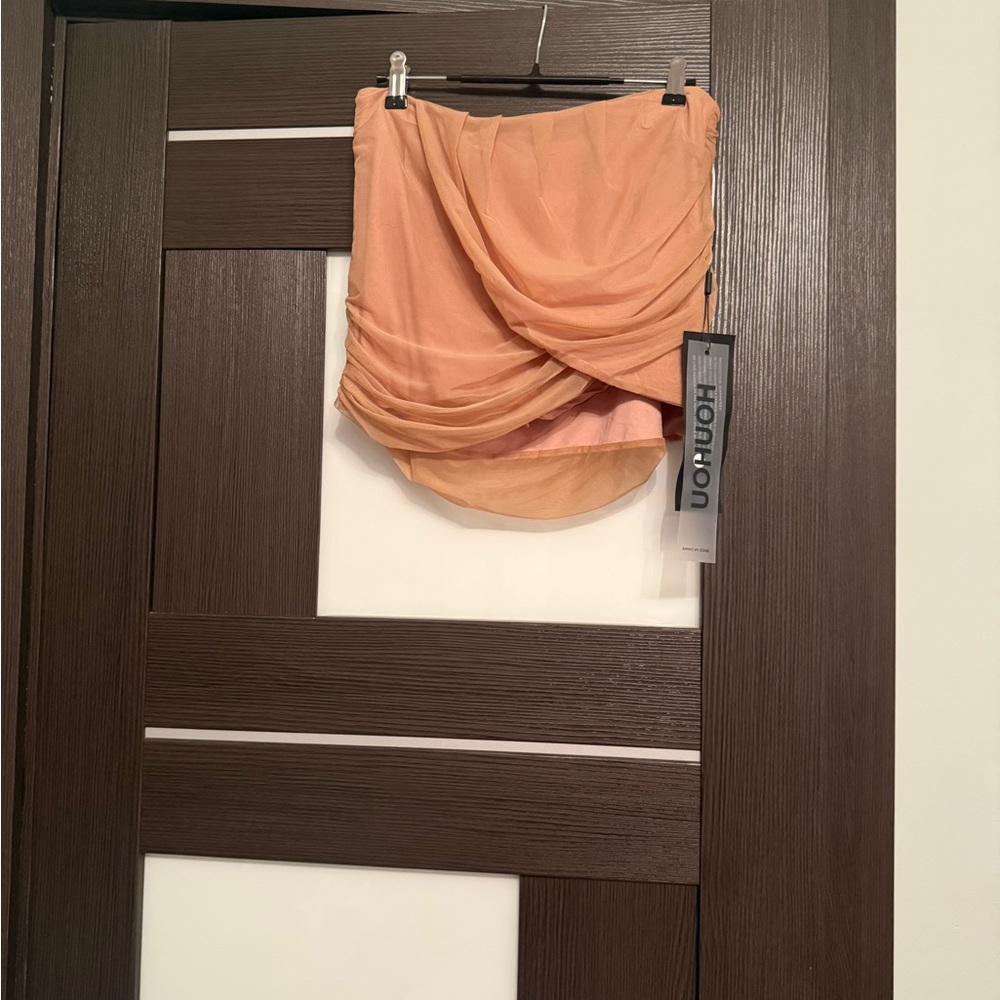 Peach Drape Mini Skort